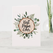 Carte Joyeuse Fête des Pères Bois Rustique et Feuillage (Devant)