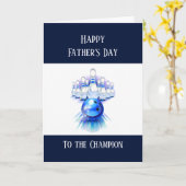 Carte Joyeuse Fête des Pères Bowling Bouleur Bol (Fleur jaune)