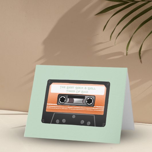 Carte Joyeuse Fête des Pères Cassette Audio Rétro