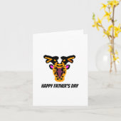Carte Joyeuse Fête des Pères Cerf (Fleur jaune)