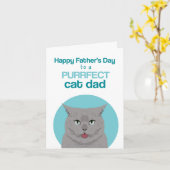 Carte Joyeuse fête des pères chat British Shorthair (Fleur jaune)