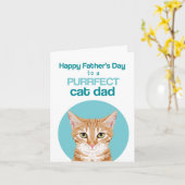 Carte Joyeuse fête des pères chat roux orangé (Fleur jaune)