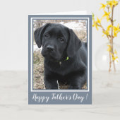 Carte Joyeuse fête des Pères - Chiot Labrador Retriever  (Fleur jaune)