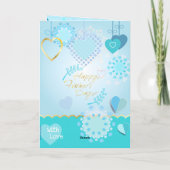 Carte Joyeuse Fête des Pères ! Couleur bleu moderne (Dos)