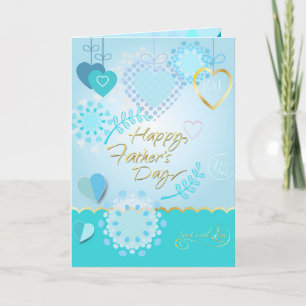 Carte Joyeuse Fête des Pères ! Couleur bleu moderne