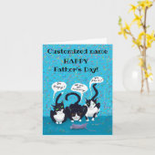 Carte Joyeuse fête des pères des chats (Fleur jaune)