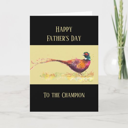 Carte Joyeuse Fête des Pères Faisan Oiseau de Gibier (Devant)