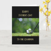 Carte Joyeuse Fête des Pères Golf Golfing Golfeur (Fleur jaune)