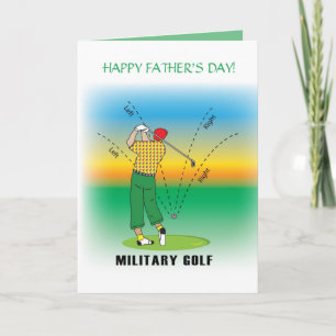 Carte Joyeuse fête des pères - GOLF - Style militaire