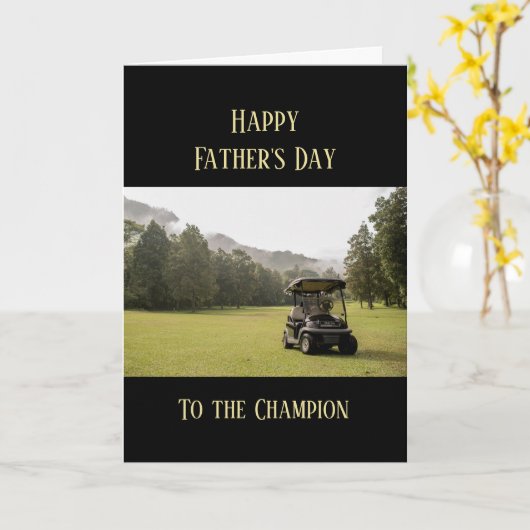 Carte Joyeuse Fête des Pères Golfeur Golf Golf (Fleur jaune)