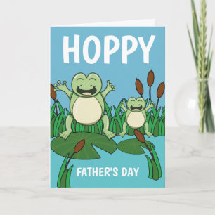 Carte Joyeuse Fête des Pères Grenouilles Joyeuses