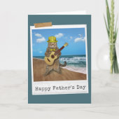 Carte Joyeuse Fête des Pères Guitar Cat (Devant)