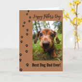 Carte Joyeuse fête des pères Meilleur papa chien de tous (Fleur jaune)