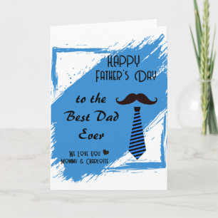 Carte Joyeuse Fête des Pères Meilleur Papa Ever Moustach