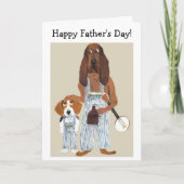 Carte Joyeuse fête des Pères Moonshiner Hound et chiot B (Devant)