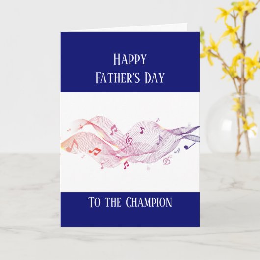 Carte Joyeuse Fête des Pères Musicien Musique (Fleur jaune)