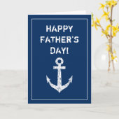 Carte Joyeuse Fête des Pères nautique bateau ancre messa (Fleur jaune)