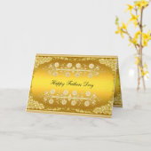 Carte "Joyeuse Fête des Pères" or (Fleur jaune)