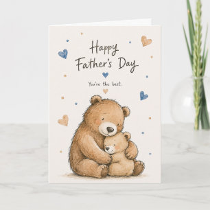 Carte Joyeuse Fête des Pères Ourson Mignon