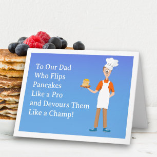 Carte Joyeuse Fête des Pères Papa Chef aux Crêpes