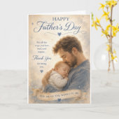 Carte Joyeuse Fête des Pères - Papa et Bébé (Fleur jaune)