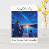 Carte Joyeuse fête des Pères Papa et Grand-Père (Fleur jaune)