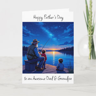 Carte Joyeuse fête des Pères Papa et Grand-Père