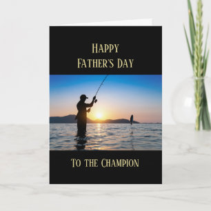Carte Joyeuse Fête des Pères Pêche Poisson Pêcheur