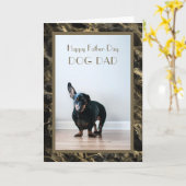 Carte Joyeuse Fête des Pères Photo de Papa Chien (Fleur jaune)