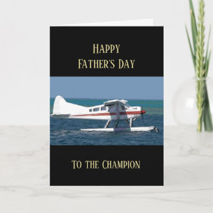 Carte Joyeuse fête des pères Pilote Avion Volant