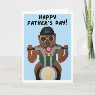 Carte Joyeuse Fête des Pères Pit Bull Biker