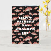 Carte Joyeuse Fête des Pères Poisson Rouge Snapper (Fleur jaune)