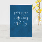 Carte Joyeuse Fête des Pères simple moderne bleu (Fleur jaune)