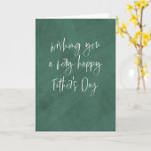 Carte Joyeuse Fête des Pères simple moderne vert (Fleur jaune)