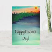 Carte Joyeuse fête des pères Sunset Lake Pêche (Devant)