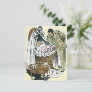 Carte Joyeuse Fête des Pères Vintage, Couffin de bébé vi