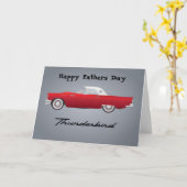 Carte Joyeuse Fête des Pères Voiture Thunderbird Classiq (Fleur jaune)