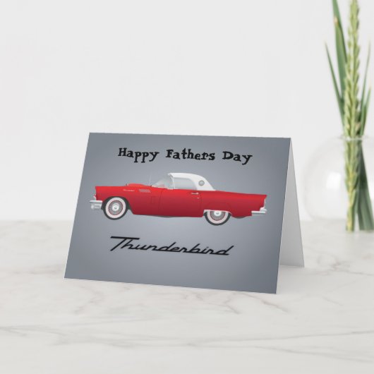 Carte Joyeuse Fête des Pères Voiture Thunderbird Classiq (Devant)