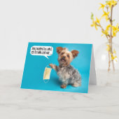 Carte Joyeuse Fête des pères Yorkie avec Humour Masque V (Fleur jaune)