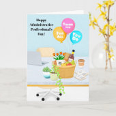 Carte Joyeuse Fête des professionnels administratifs ave (Fleur jaune)