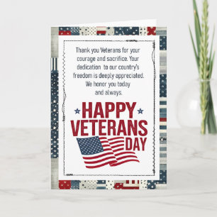 Carte Joyeuse fête des vétérans patriotique