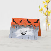 Carte Joyeuse fête d'Halloween "Friandise ou Farce" (Fleur jaune)