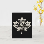 Carte Joyeuse fête du Canada 2025 Érable à drapeau canad (Fleur jaune)