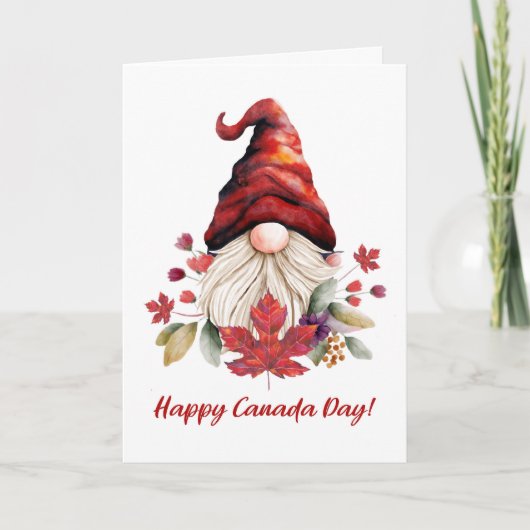 Carte Joyeuse fête du Canada avec la feuille d'érable bl (Devant)