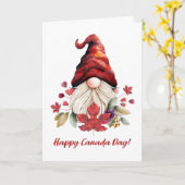 Carte Joyeuse fête du Canada avec la feuille d'érable bl (Fleur jaune)