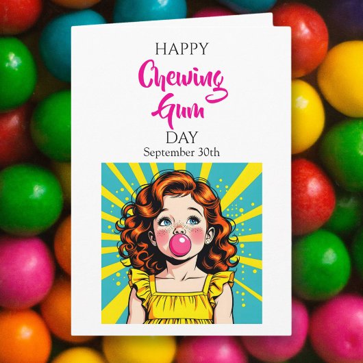 Carte Joyeuse Fête du chewing-gum ! 30 septembre