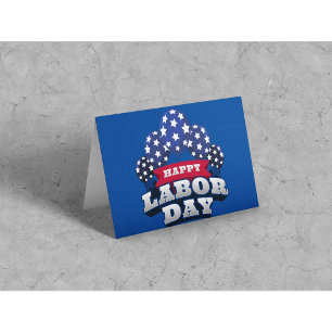 Carte Joyeuse fête du Travail Étoiles Rouge Blanc Bleu