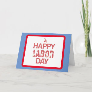 Carte Joyeuse Fête Du Travail Rétro En Rouge Rétro