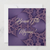 Carte Joyeuse fête Maman, fractale violette (Devant)