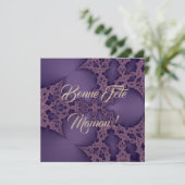 Carte Joyeuse fête Maman, fractale violette (Debout devant)